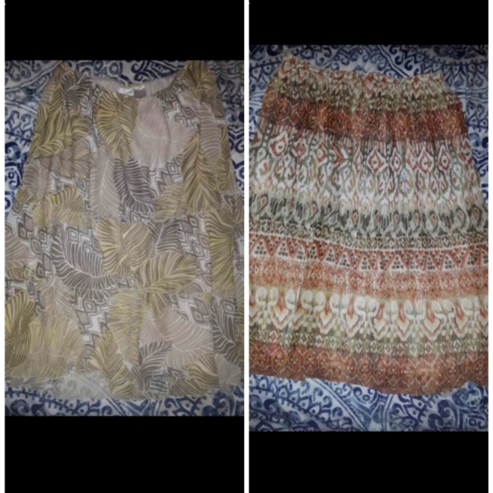 Size XL/2x lot of 2 Alfred Dunner maxi skirts